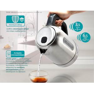 BRUNO BRN-0213 Βραστήρας νερού ανοξείδωτος 1.7L 2200W, Inox | Ηλεκτρικές συσκευές | elabstore.gr