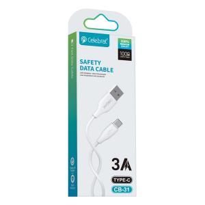 CELEBRAT καλώδιο USB-C σε USB CB-31A, 15W, 480Mbps, 1m, λευκό | Καλώδια - Αντάπτορες | elabstore.gr