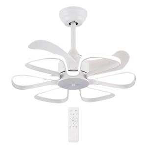 POWERTECH ανεμιστήρας οροφής HLL-0173 με LED φως, 96W, Φ55x35cm, λευκός | Φωτισμός | elabstore.gr