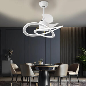 POWERTECH ανεμιστήρας οροφής HLL-0175 με LED φως, 96W, Φ60x25cm, λευκός | Φωτισμός | elabstore.gr