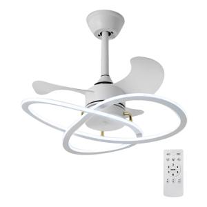 POWERTECH ανεμιστήρας οροφής HLL-0175 με LED φως, 96W, Φ60x25cm, λευκός | Φωτισμός | elabstore.gr