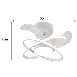 POWERTECH ανεμιστήρας οροφής HLL-0177 με LED φως, 96W, Φ60x28cm, λευκός | Φωτισμός | elabstore.gr