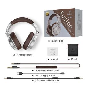ONEODIO headphones Fusion A70, ενσύρματα/ασύρματα, Hi-Res, 40mm, ασημί | Αξεσουάρ κινητών | elabstore.gr