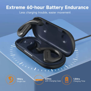OPENROCKS earphones με θήκη φόρτισης OpenRock S, Open Wearable Stereo, ANC, μαύρο, by OneOdio | Αξεσουάρ κινητών | elabstore.gr