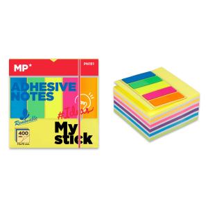 MP αυτοκόλλητα χαρτάκια σημειώσεων PN191, 75x75mm, χρωματιστά, 400+100τμχ | Αναλώσιμα - Είδη Γραφείου | elabstore.gr