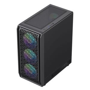 POWERTECH Gaming PC Case PT-1309, tempered glass, 4x ARGB fan, ATX, 340x200x436mm, μαύρο | PC & Αναβάθμιση | elabstore.gr