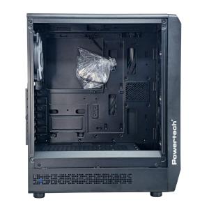 POWERTECH Gaming PC Case PT-1309, tempered glass, 4x ARGB fan, ATX, 340x200x436mm, μαύρο | PC & Αναβάθμιση | elabstore.gr