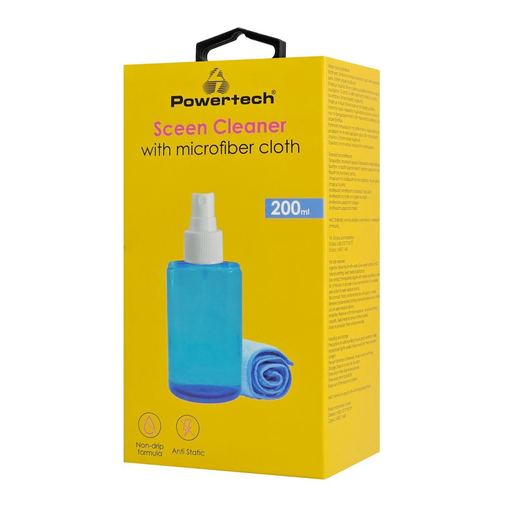 POWERTECH σπρέι καθαρισμού οθόνης PT-1312 με πανί μικροϊνών, 200ml | eLabstore.gr POWERTECH σπρέι καθαρισμού οθόνης PT-1312 με πανί μικροϊνών, 200ml | Αναλώσιμα - Είδη Γραφείου | elabstore.gr