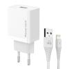 POWERTECH φορτιστής τοίχου PT-1323 με καλώδιο Lightning, USB, 12W, λευκός | Αξεσουάρ κινητών | elabstore.gr