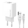 POWERTECH φορτιστής τοίχου PT-1324 με καλώδιο USB-C, 2x USB, 12W, λευκός | Αξεσουάρ κινητών | elabstore.gr