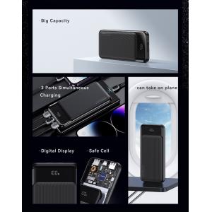 USAMS power bank US-CD198, 3x θύρες εξόδου, 10000mAh, 10W, μαύρο | Αξεσουάρ κινητών | elabstore.gr