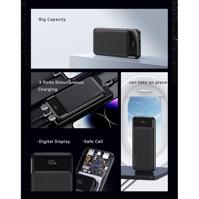 USAMS power bank US-CD198, 3x θύρες εξόδου, 10000mAh, 10W, μαύρο | eLabstore.gr USAMS power bank US-CD198, 3x θύρες εξόδου, 10000mAh, 10W, μαύρο | Αξεσουάρ κινητών | elabstore.gr