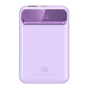 USAMS power bank US-CD214, 2x έξοδοι, wireless, 10000mAh, 20W, μωβ | Αξεσουάρ κινητών | elabstore.gr