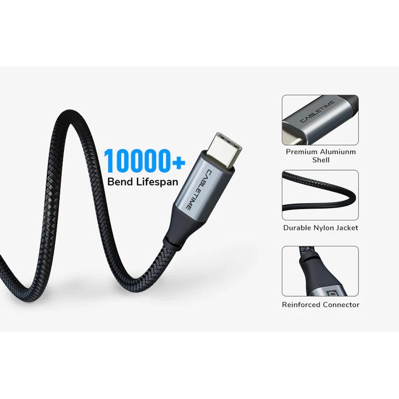 CABLETIME καλώδιο USB-C CMCM100W, 100W PD, 480Mbps, 1.5m, μαύρο | eLabstore.gr CABLETIME καλώδιο USB-C CMCM100W, 100W PD, 480Mbps, 1.5m, μαύρο | Καλώδια - Αντάπτορες | elabstore.gr