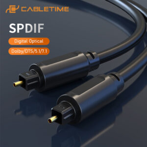 CABLETIME καλώδιο ήχου Toslink CT-AV380-H035, 2m, μαύρο | Καλώδια - Αντάπτορες | elabstore.gr
