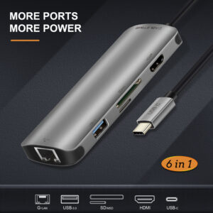 CABLETIME docking station CT-CMHD61L, 6 θυρών, USB-C σύνδεση, 4K, 100W, γκρι | eLabstore.gr CABLETIME docking station CT-CMHD61L, 6 θυρών, USB-C σύνδεση, 4K, 100W, γκρι | Συνοδευτικά PC | elabstore.gr