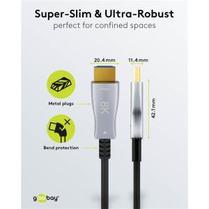 GOOBAY καλώδιο HDMI 2.1 65561 με Ethernet, 8K/60Hz, 48 Gbps, 40m, μαύρο | eLabstore.gr
