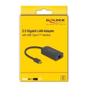 DELOCK αντάπτορας δικτύου 66045, USB, 2.5Gbps Ethernet, μαύρος | Δικτυακά | elabstore.gr