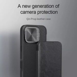 NILLKIN θήκη Qin Prop Leather για iPhone 16, δερμάτινη, μαύρη | Αξεσουάρ κινητών | elabstore.gr