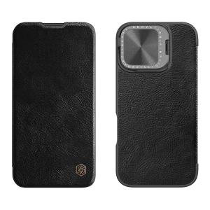NILLKIN θήκη Qin Prop Leather για iPhone 16, δερμάτινη, μαύρη | Αξεσουάρ κινητών | elabstore.gr