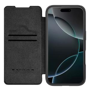 NILLKIN θήκη Qin Prop Leather για iPhone 16 Pro Max, δερμάτινη, μαύρη | Αξεσουάρ κινητών | elabstore.gr