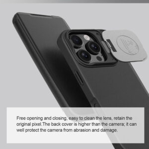 NILLKIN θήκη Qin Prop Leather για iPhone 16 Pro Max, δερμάτινη, μαύρη | Αξεσουάρ κινητών | elabstore.gr