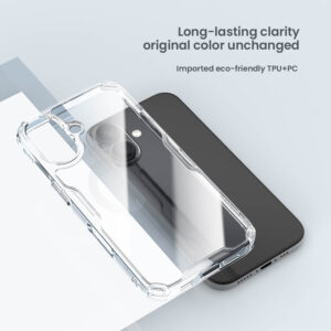 NILLKIN θήκη Nature TPU Pro για iPhone 16 Plus, διάφανη-μπλε | Αξεσουάρ κινητών | elabstore.gr
