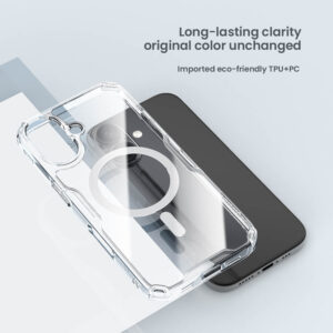 NILLKIN θήκη Nature TPU Pro Magnetic για iPhone 16, διάφανη-μπλε | Αξεσουάρ κινητών | elabstore.gr