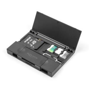 DELOCK card reader 91014 για SD & micro SD, με θήκη, USB/USB-C, 5Gbps, μαύρο | Συνοδευτικά PC | elabstore.gr