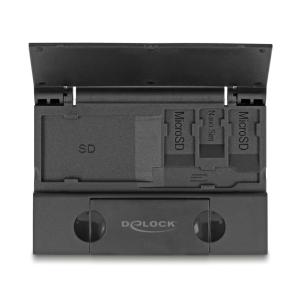 DELOCK card reader 91014 για SD & micro SD, με θήκη, USB/USB-C, 5Gbps, μαύρο | Συνοδευτικά PC | elabstore.gr