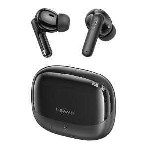 USAMS earphones με θήκη φόρτισης IF27, TWS, Φ13mm, 25/250mAh, μαύρα | Αξεσουάρ κινητών | elabstore.gr