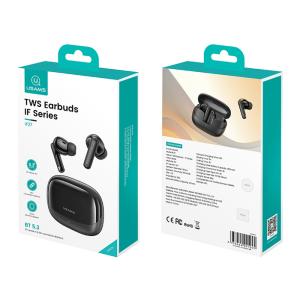 USAMS earphones με θήκη φόρτισης IF27, TWS, Φ13mm, 25/250mAh, μαύρα | eLabstore.gr