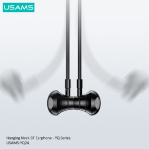 USAMS earphones YQ24 με μαγνήτη, Bluetooth, 130mAh, μαύρα | Αξεσουάρ κινητών | elabstore.gr