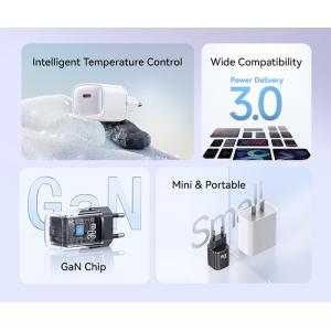 USAMS φορτιστής τοίχου US-CC251, USB-C, 30W, GaN, λευκός | Αξεσουάρ κινητών | elabstore.gr