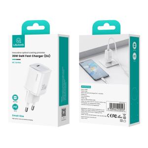 USAMS φορτιστής τοίχου US-CC251, USB-C, 30W, GaN, λευκός | Αξεσουάρ κινητών | elabstore.gr