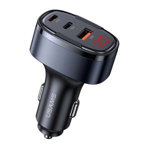USAMS φορτιστής αυτοκινήτου US-CC257, USB/USB-C/Lightning, 100W, γκρι | Αξεσουάρ κινητών | elabstore.gr