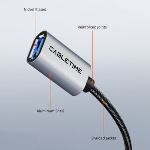 CABLETIME καλώδιο προέκτασης USB CT-AMAF1, 5Gbps, 3m, μαύρο | Καλώδια - Αντάπτορες | elabstore.gr