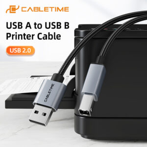 CABLETIME καλώδιο USB σε USB Type B CT-AMBM1, 480Mbps, 3m, μαύρο | Καλώδια - Αντάπτορες | elabstore.gr