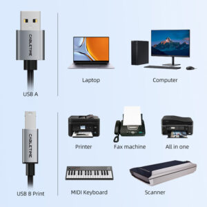CABLETIME καλώδιο USB σε USB Type B CT-AMBM1, 480Mbps, 5m, μαύρο | eLabstore.gr