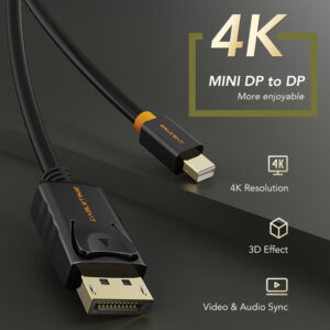CABLETIME καλώδιο mini DisplayPort σε DisplayPort CT-AV588-02G, 4K/60Hz, 1m, λευκό | Καλώδια - Αντάπτορες | elabstore.gr