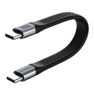 CABLETIME καλώδιο USB-C CT-FU4-AG, flat, 240W, 40Gbps, 8K/60Hz, USB4, 0.15m, μαύρο | Καλώδια - Αντάπτορες | elabstore.gr