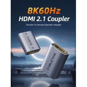 CABLETIME αντάπτορας HDMI CT-HEF8K-AG, 8K/60Hz, 4K/120Hz, 48 Gbps, γκρι | Καλώδια - Αντάπτορες | elabstore.gr