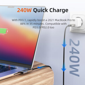 CABLETIME αντάπτορας USB-C CT-OTG41-AG, γωνιακός, USB4, 240W, 40Gbps, 8K, γκρι | Καλώδια - Αντάπτορες | elabstore.gr