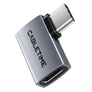 CABLETIME αντάπτορας USB-C CT-OTG41-AG, γωνιακός, USB4, 240W, 40Gbps, 8K, γκρι | Καλώδια - Αντάπτορες | elabstore.gr