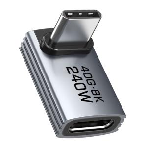 CABLETIME αντάπτορας USB-C CT-OTG42-AG, γωνιακός, USB4, 240W, 40Gbps, 8K, γκρι | Καλώδια - Αντάπτορες | elabstore.gr