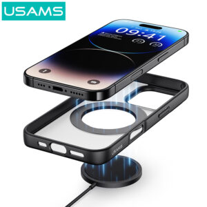 USAMS θήκη GZ US-BH896 για iPhone 16 Pro Max, διάφανη/μαύρη | Αξεσουάρ κινητών | elabstore.gr
