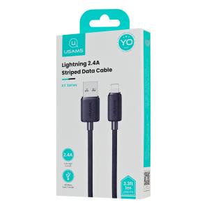 USAMS καλώδιο Lightning σε USB US-SJ689, 12W, 480Mbps, 1m, μαύρο | Καλώδια - Αντάπτορες | elabstore.gr