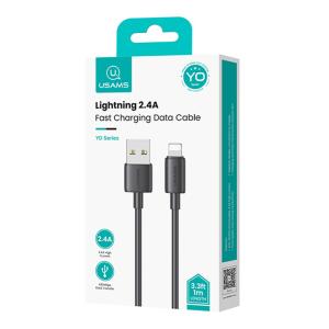USAMS καλώδιο Lightning σε USB US-SJ709, 12W, 480Mbps, 1m, μαύρο | Καλώδια - Αντάπτορες | elabstore.gr