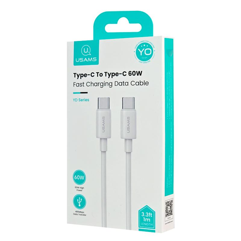 USAMS καλώδιο USB-C US-SJ711, 60W, 480Mbps, 1m, λευκό | eLabstore.gr USAMS καλώδιο USB-C US-SJ711, 60W, 480Mbps, 1m, λευκό | Καλώδια - Αντάπτορες | elabstore.gr