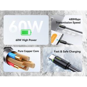 USAMS καλώδιο USB-C US-SJ734, 60W, 480Mbps, 1m, μαύρο | Καλώδια - Αντάπτορες | elabstore.gr